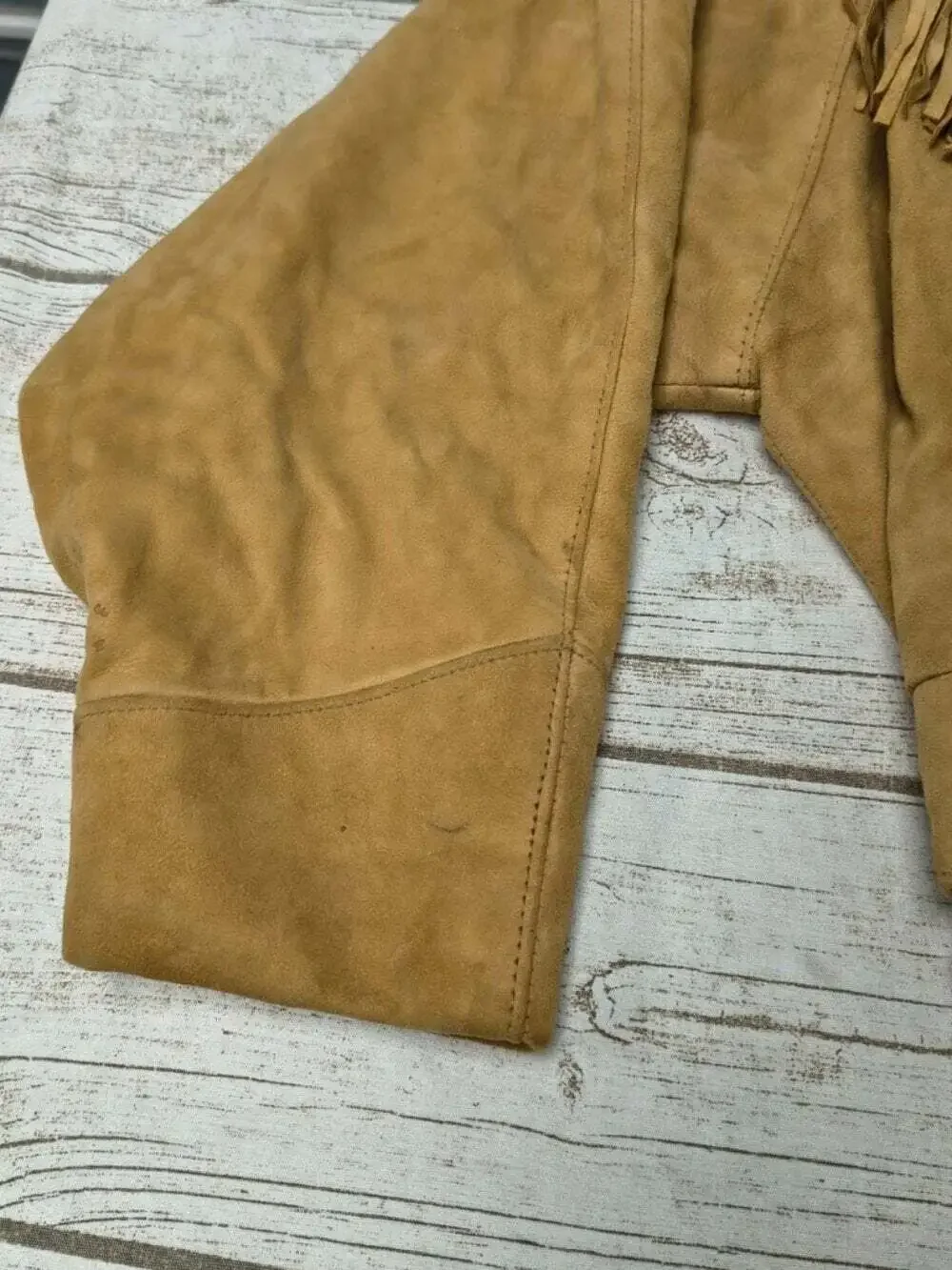 Vintage Daniel Marcus Tan Suede Fringe Crop Western Jacket Womens Medium Canada - Picture 3 of 12